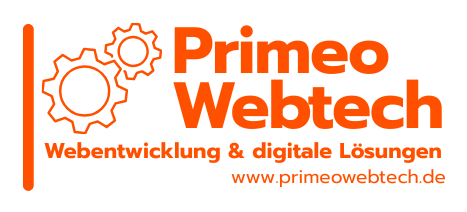 PrimeoWebtech Logo - Orange Vollfläche